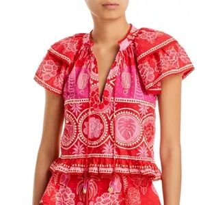 FARM RIO Summer Sunrise Printed Blouse